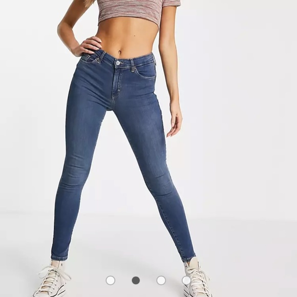 Topshop Leigh Jeans Mid Blue - Picture 7 of 8